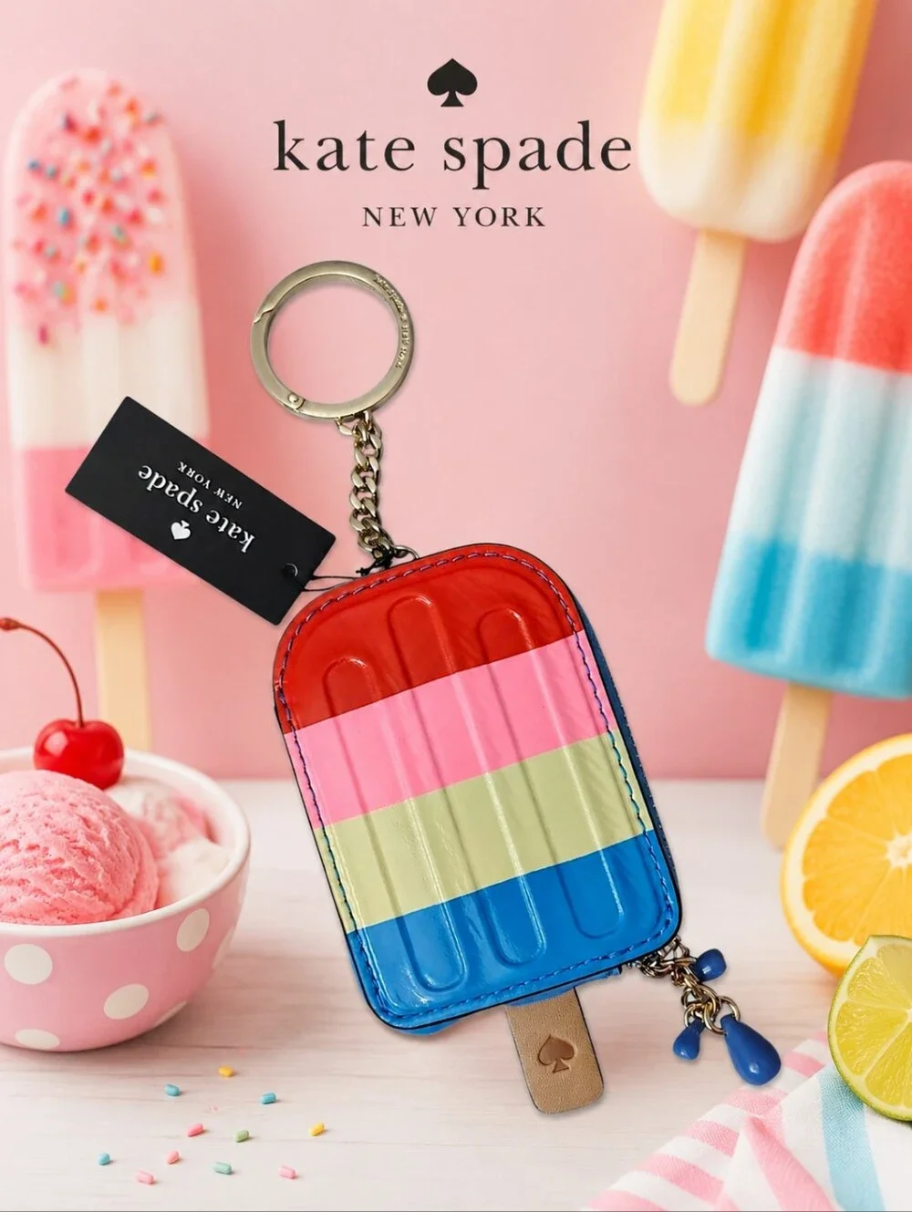 Kate Spade Popsicle Coin Purse Keychain